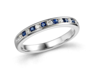 White gold sapphire wedding ring