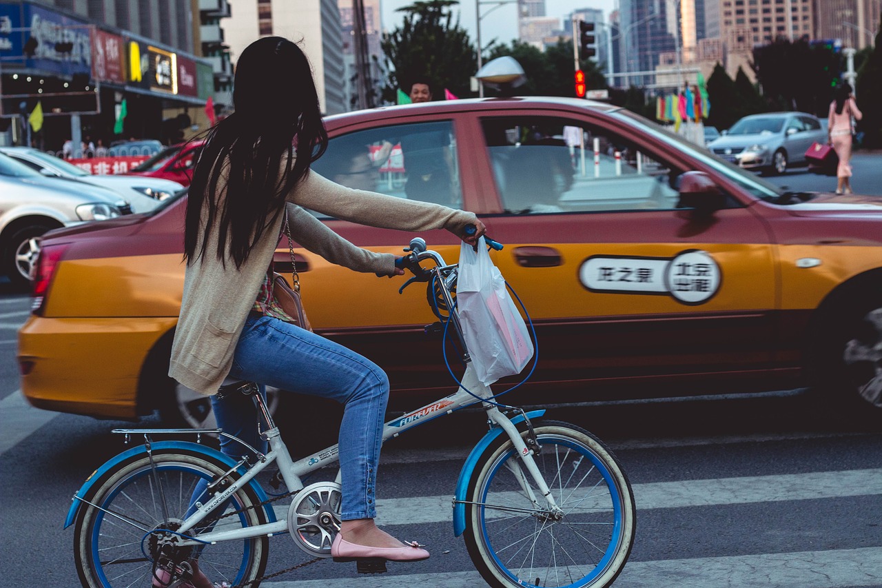 cycling girl photo