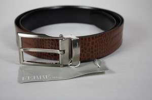 croc leather belt